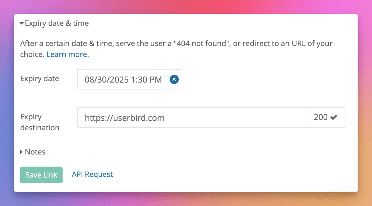 How to create an expiring link with Linkly