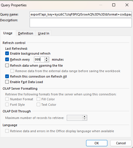 Properties dialog box will open