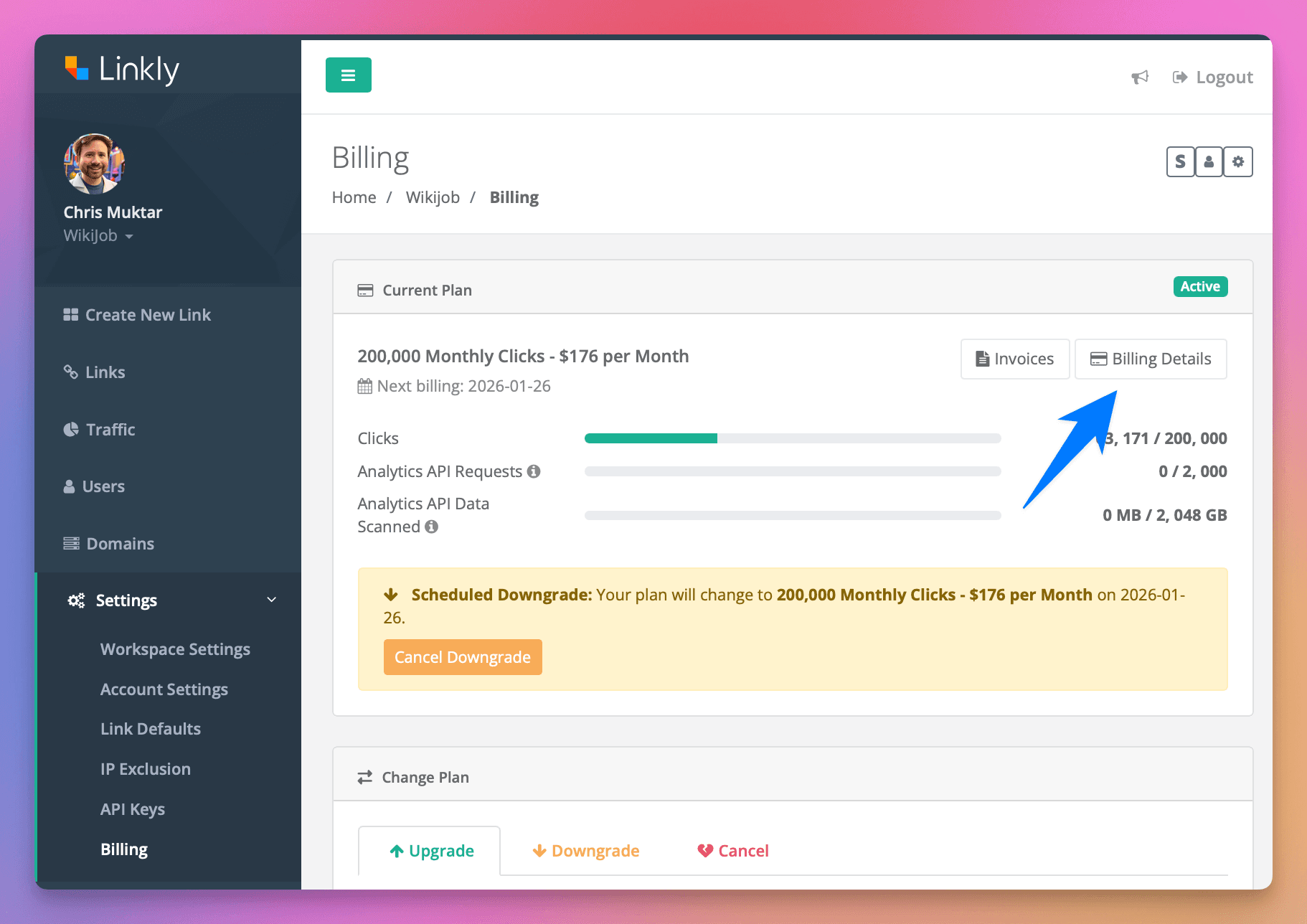 Click **Billing Details**