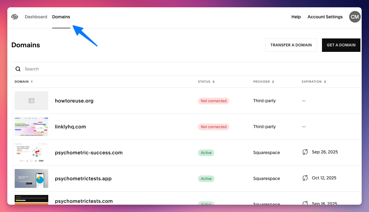 Accedi a Squarespace