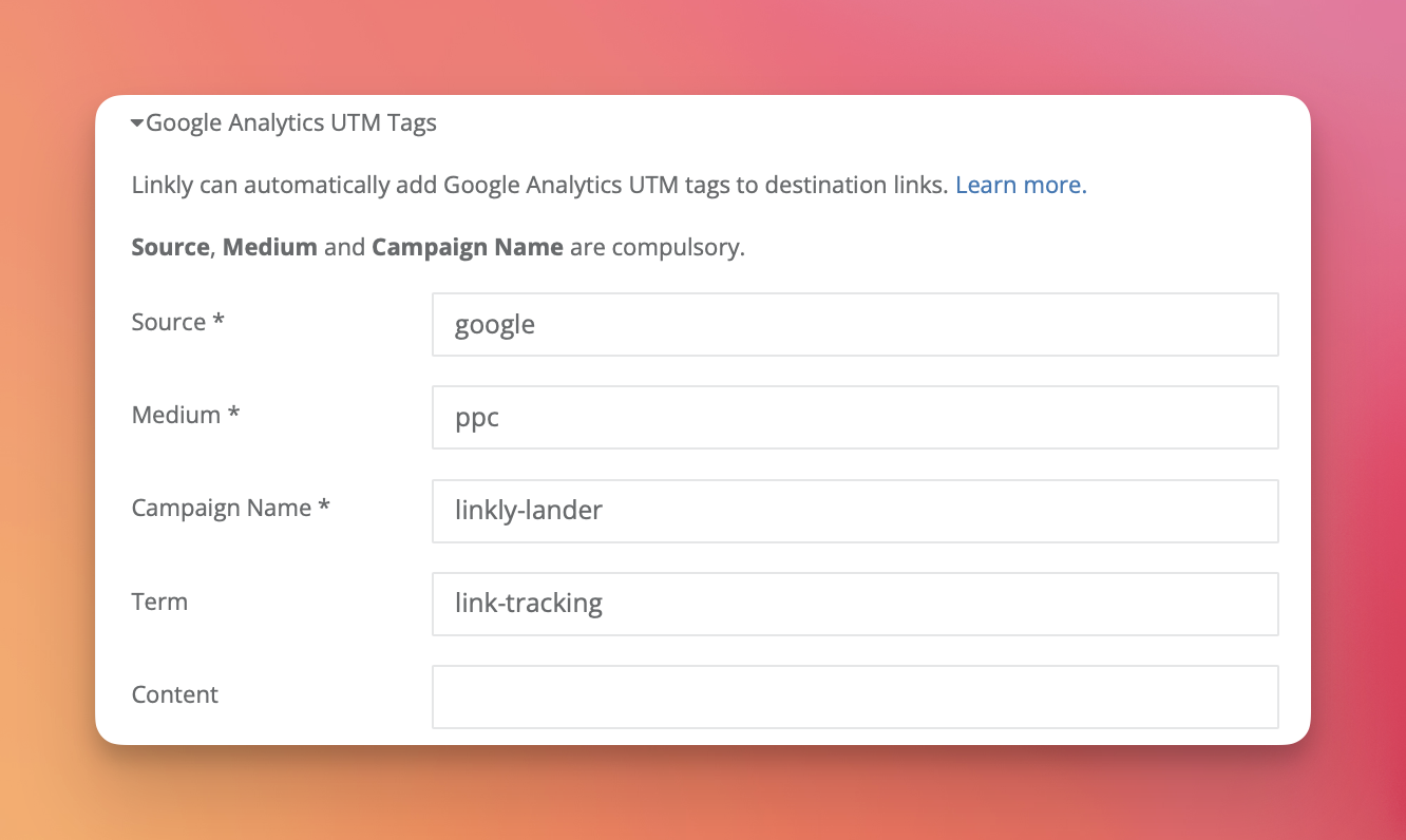 Google Analytics UTM Tag Builder
