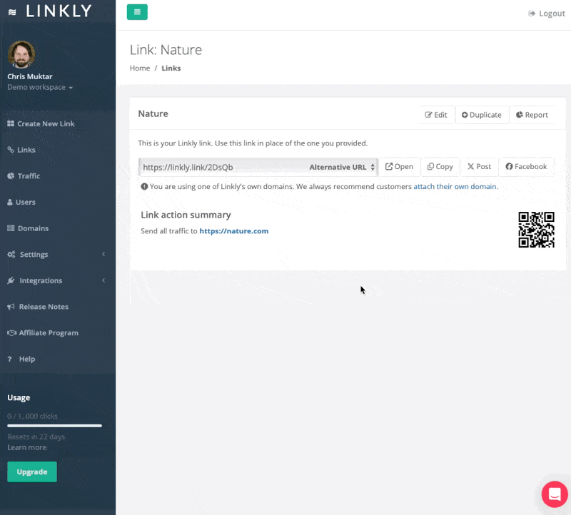 Cliquez sur le code QR dans le coin inférieur droit