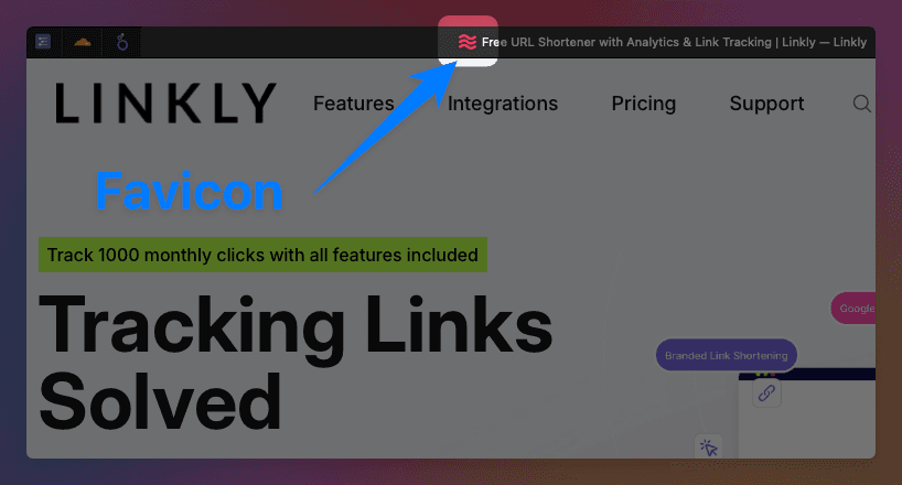 Aggiunta di un favicon al tuo dominio Linkly