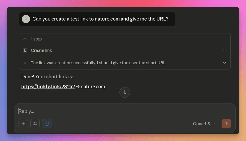 Shorten links using Claude Desktop