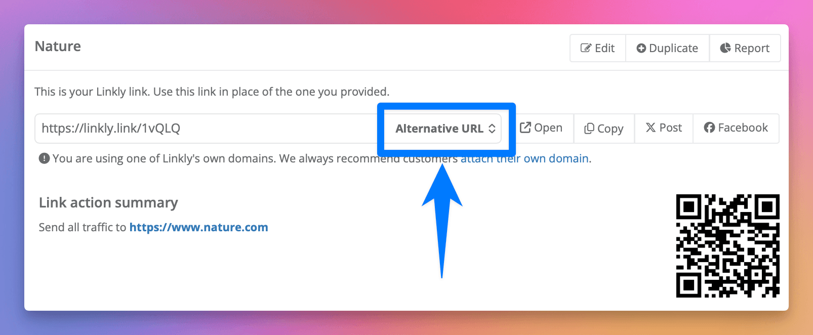 Alternative URLs Dropdown