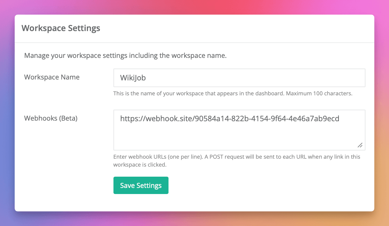 Entrez votre ou vos URL de webhook, une par ligne.