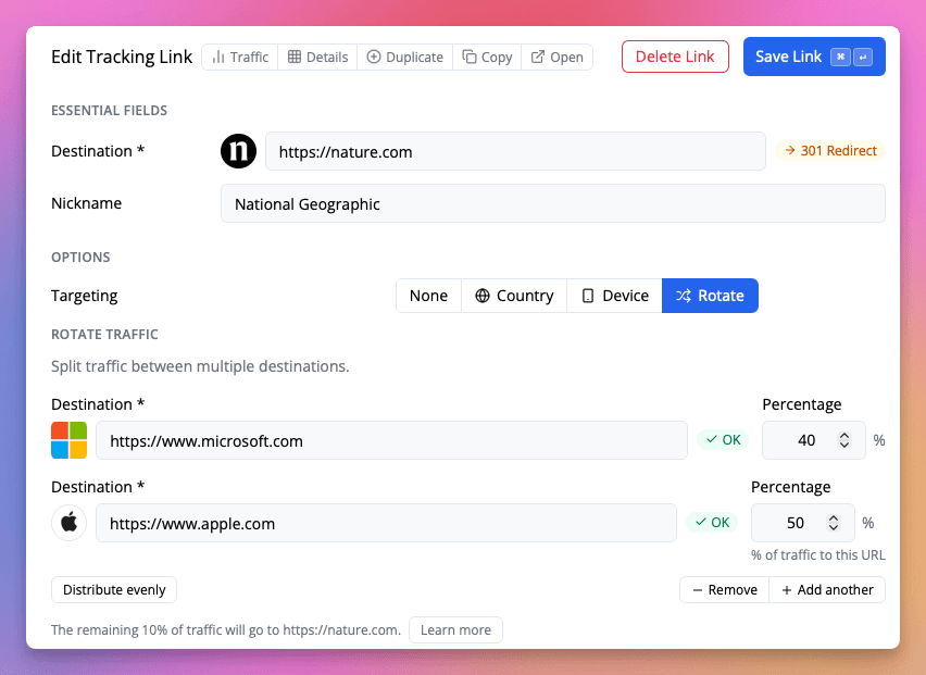 Wprowadź tutaj drugie miejsce docelowe.