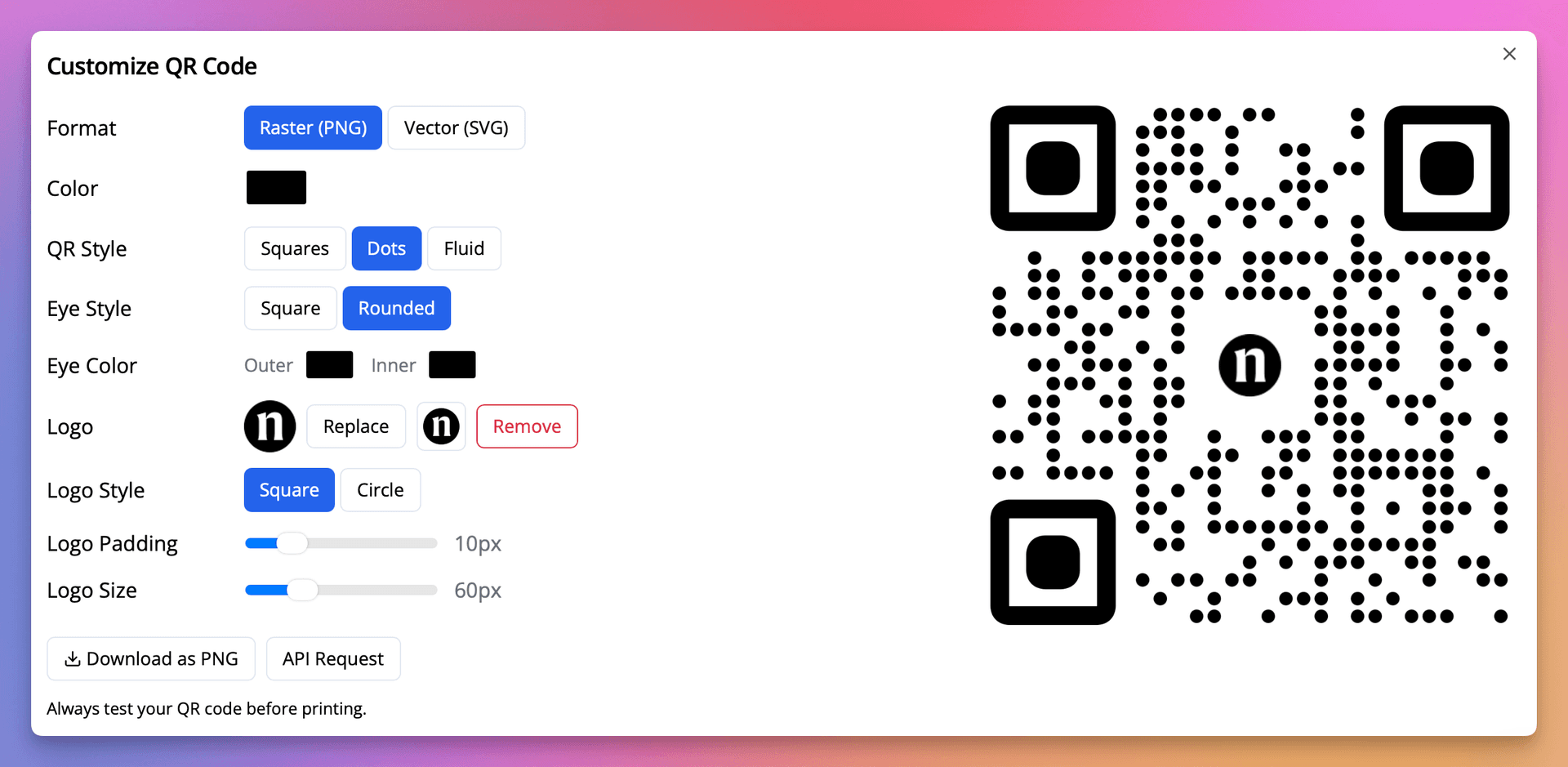 Click the QR code