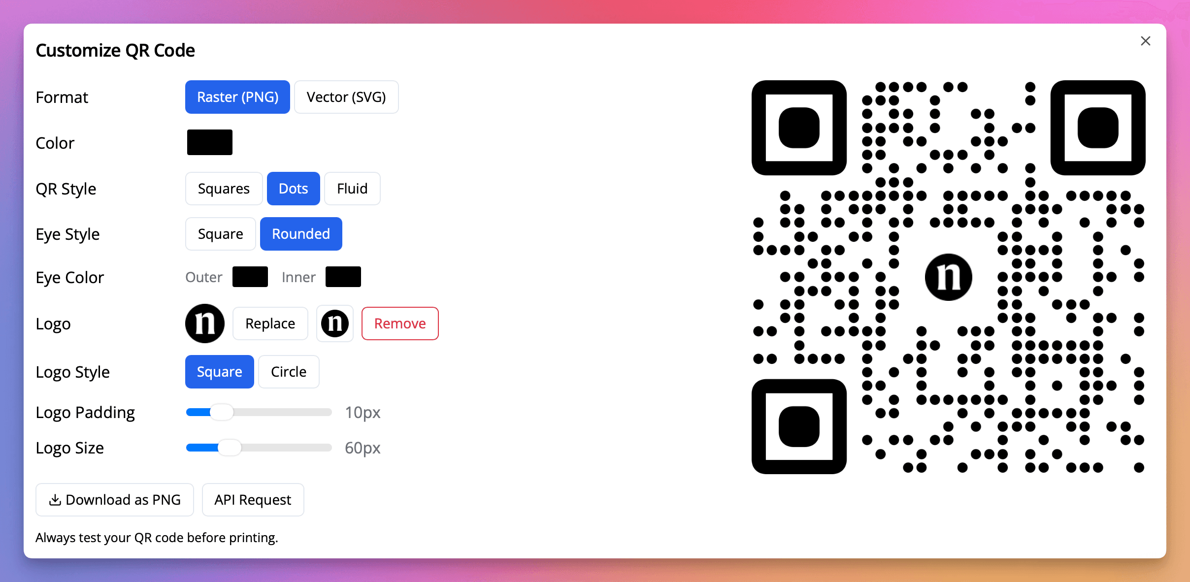 Click the QR code
