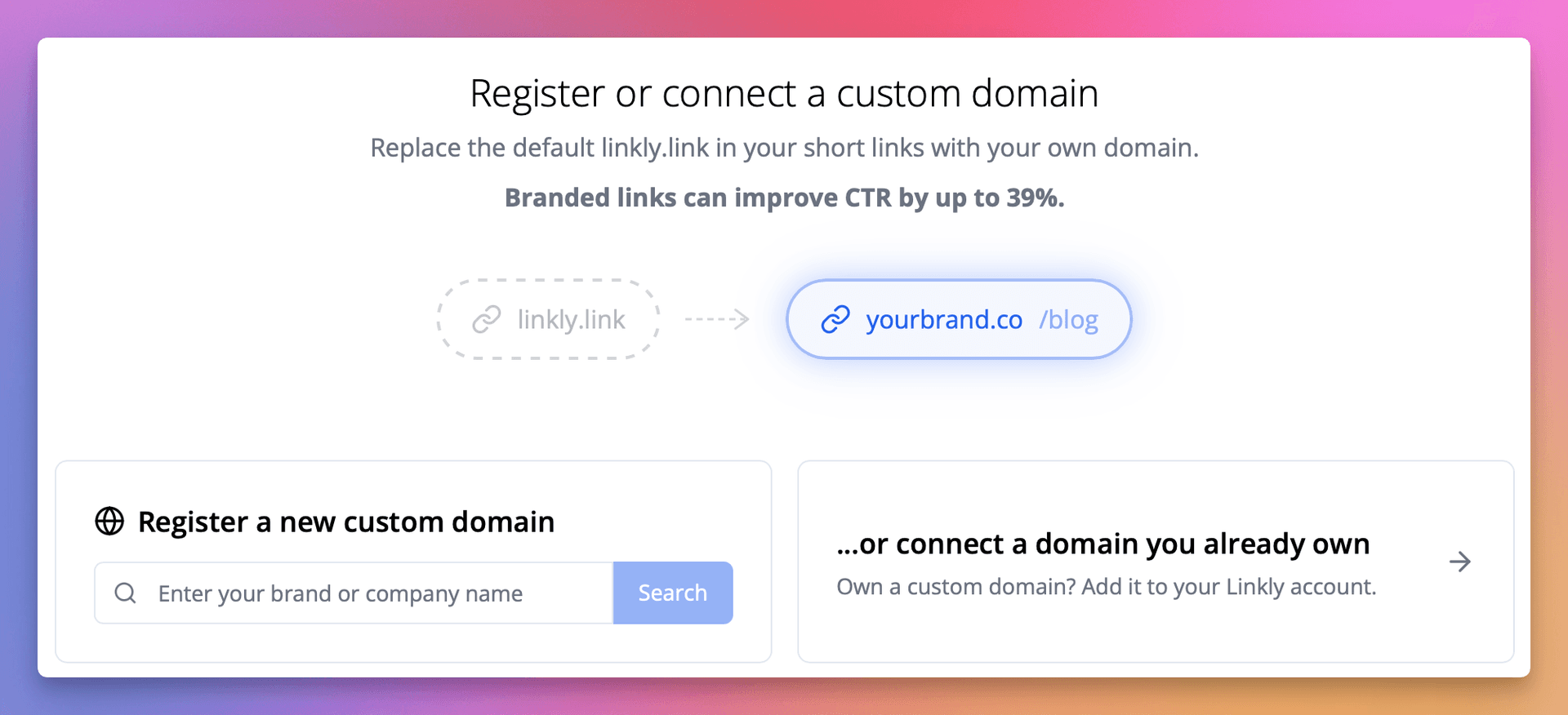 Attach your domain to Linkly