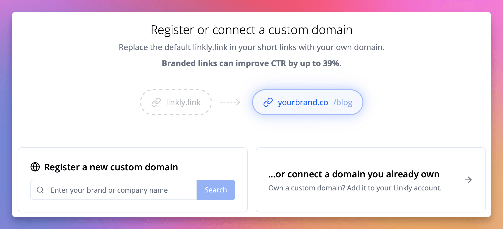 Attach your domain to Linkly