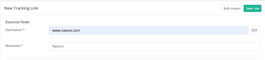 Compila il campo **Destinazione**.