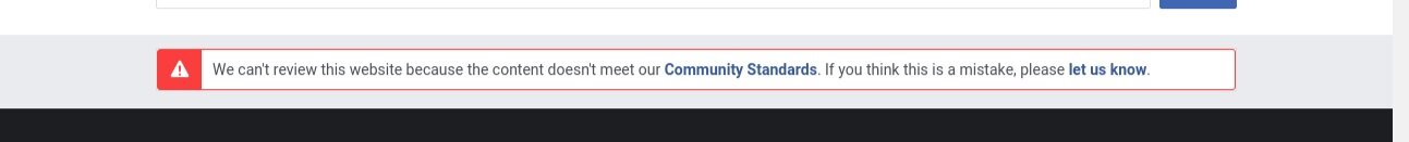 Links not meeting Facebook’s community standards get blocked, including on other FB platforms such as Instagram & Whatsapp.