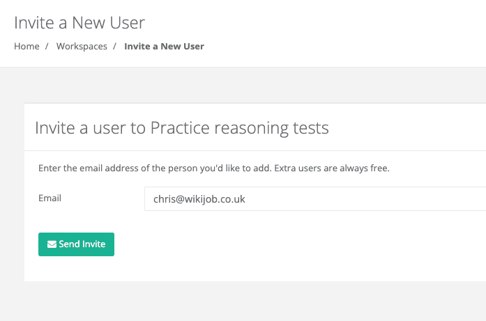 Digite o endereço de e-mail deles e clique em **Enviar Convite**