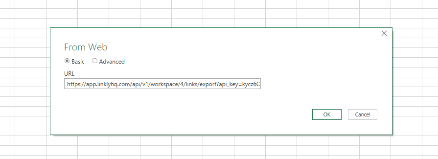 Paste the URL into the dialog and click **OK**.