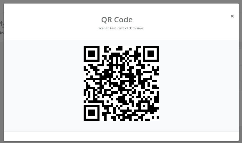 Modal de code QR agrandi montrant le code scannable en taille réelle pour le lien SMS