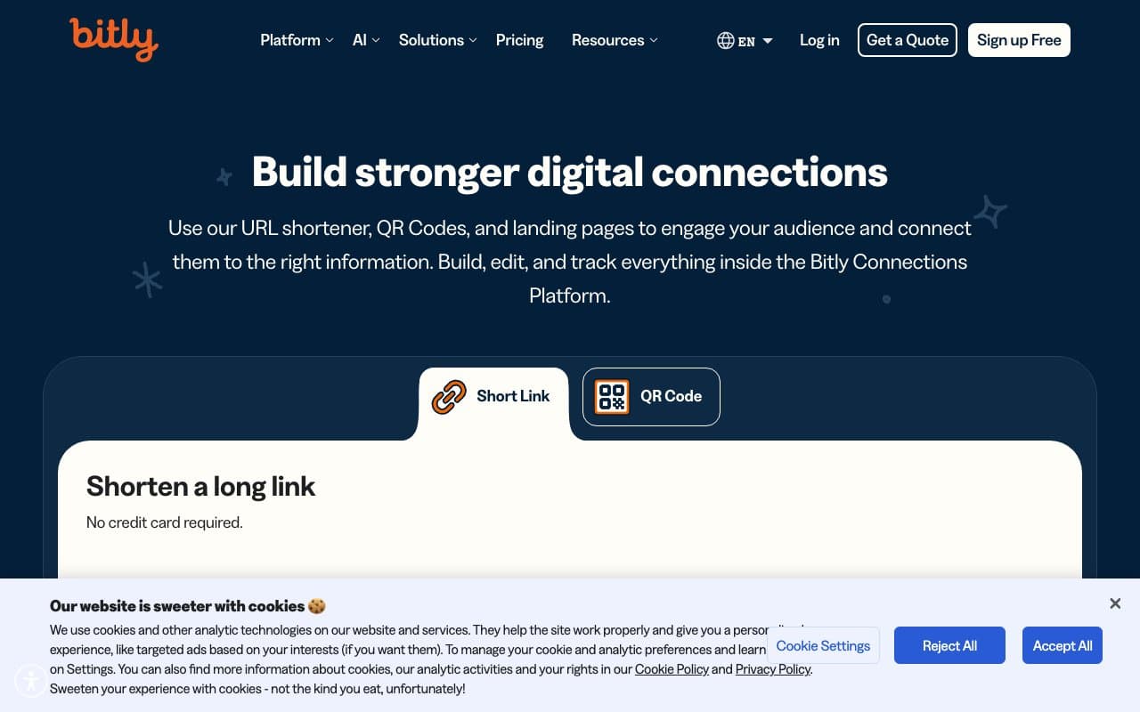 Screenshot of 2. Bitly