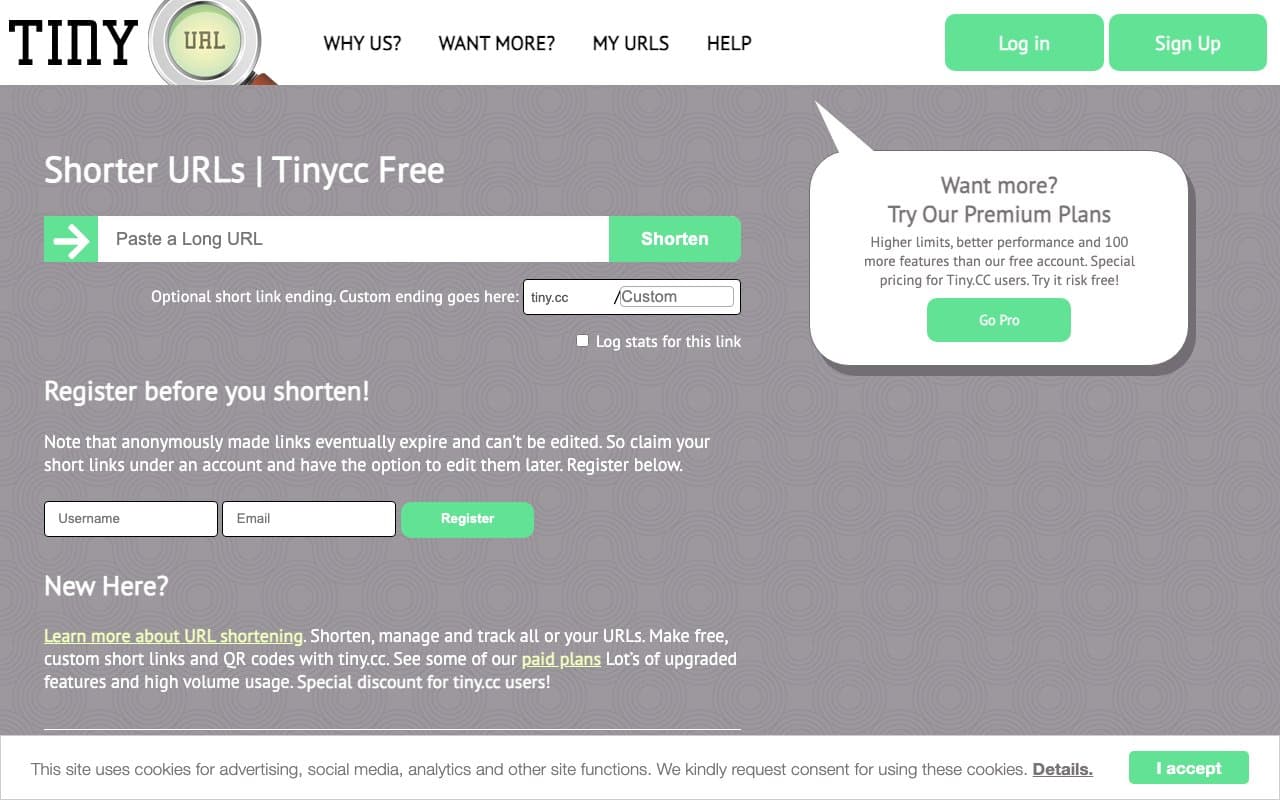 Screenshot of 11. Tiny.cc