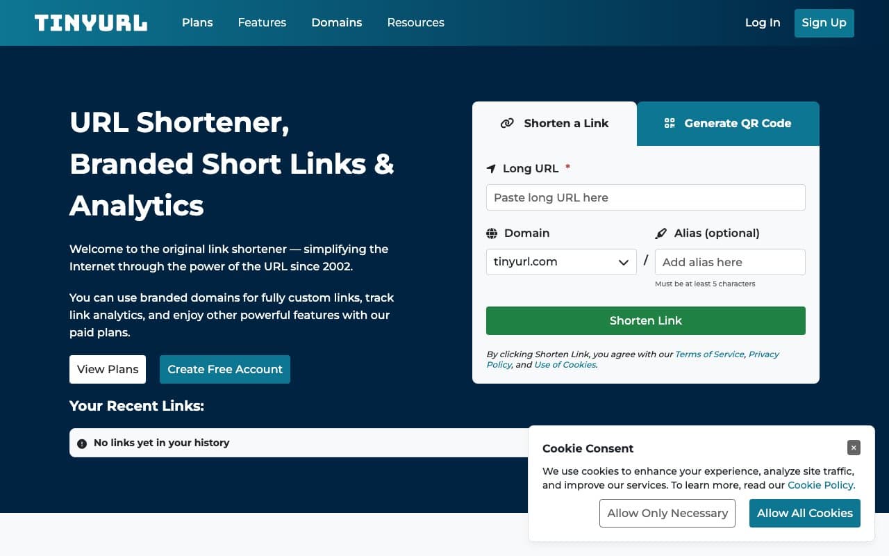 Screenshot of 3. TinyURL