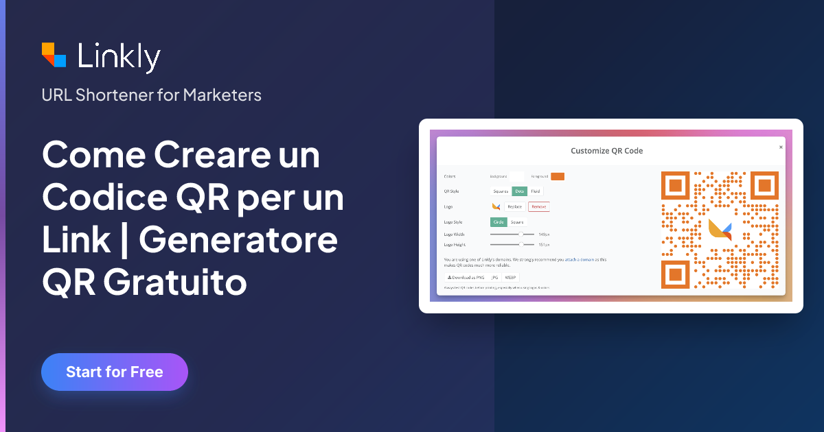 Come creare un codice QR per un link | Generatore QR gratuito — Linkly