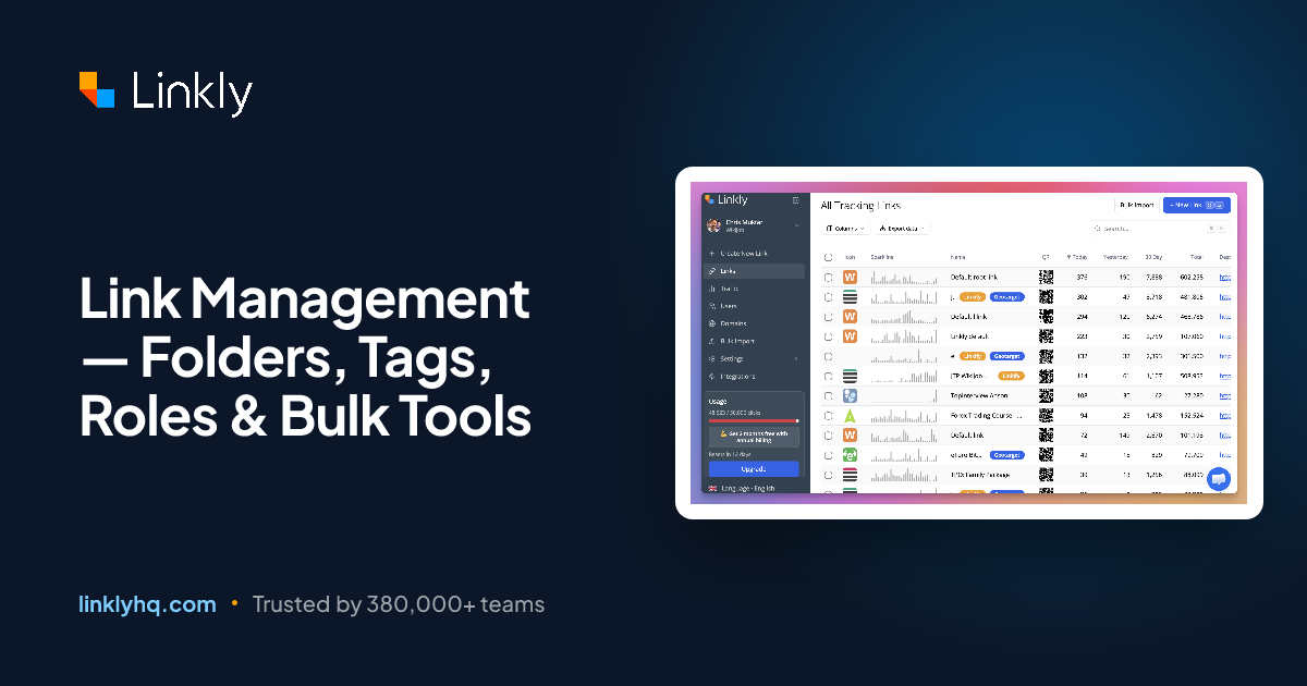 Link Management — Folders, Tags, Roles & Bulk Tools — Linkly