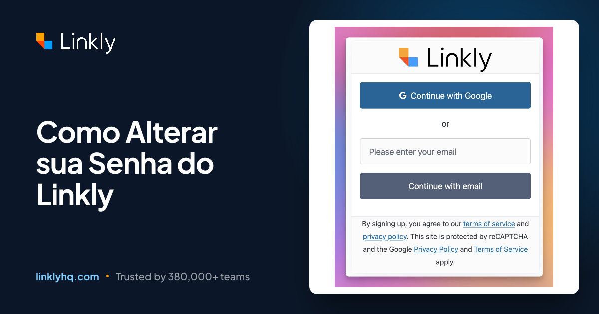 Como Alterar sua Senha do Linkly — Linkly