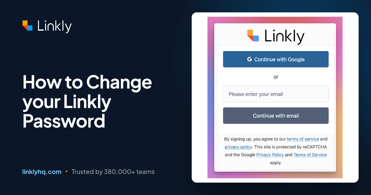 How to Change your Linkly Password — Linkly