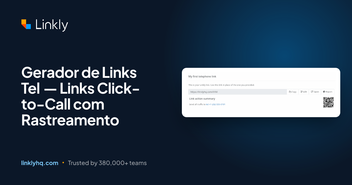 Gerador de Links Tel — Links Click-to-Call com Rastreamento — Linkly