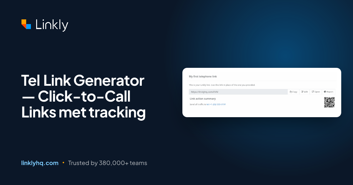 Tel Link Generator — Click-to-Call Links met tracking — Linkly
