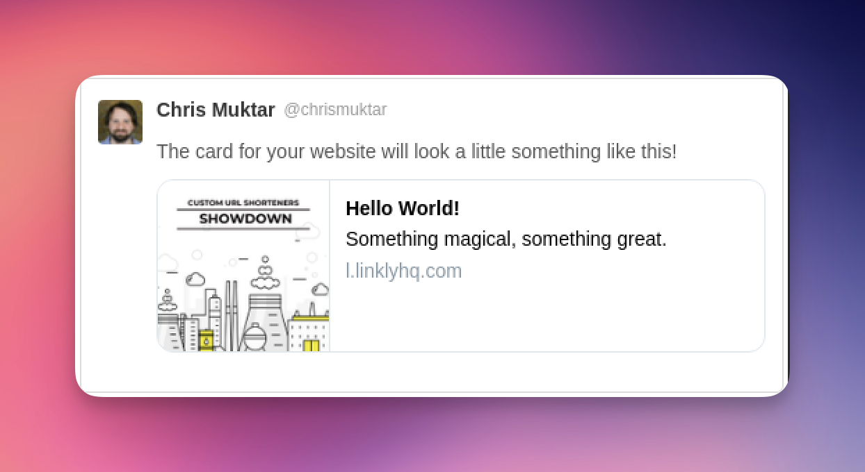 Edit the social media previews that appear when your link gets shared.