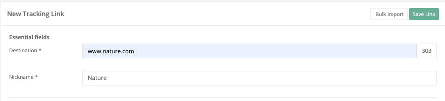 Fill in the **Destination** field.