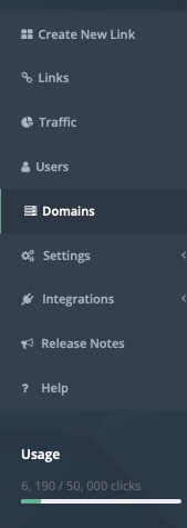 Click 'Domains' in the left-hand menu