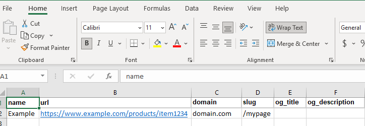 Populate the excel sheet with the fields you require.