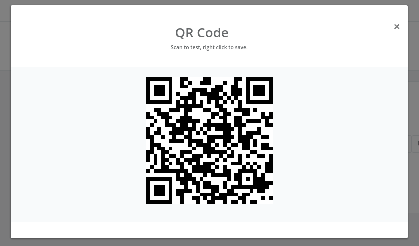 Click on the QR code enlarges it. You can scan it with your mobile device’s camera app.