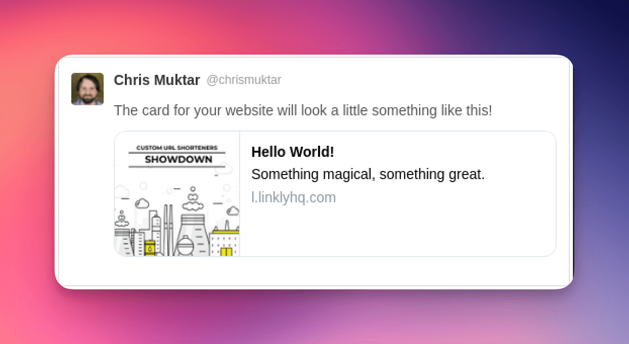 Edit the social media previews that appear when your link gets shared.
