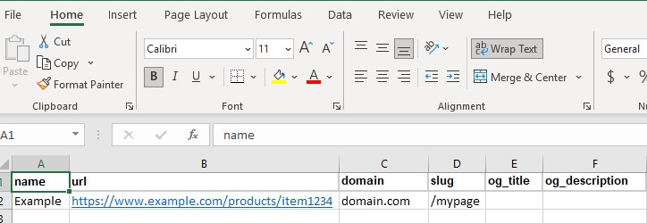 Populate the excel sheet with the fields you require.