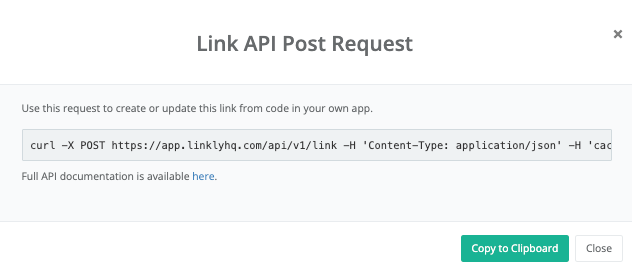 API request with curl
