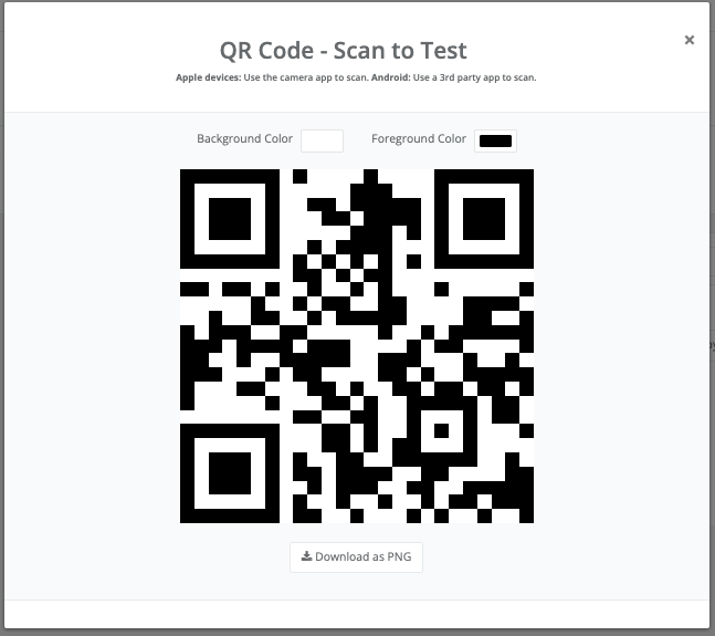 Adjust the foreground & background colors of your QR code, and download a high resolution PNG file for printing